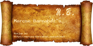 Mercse Barnabás névjegykártya