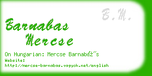 barnabas mercse business card